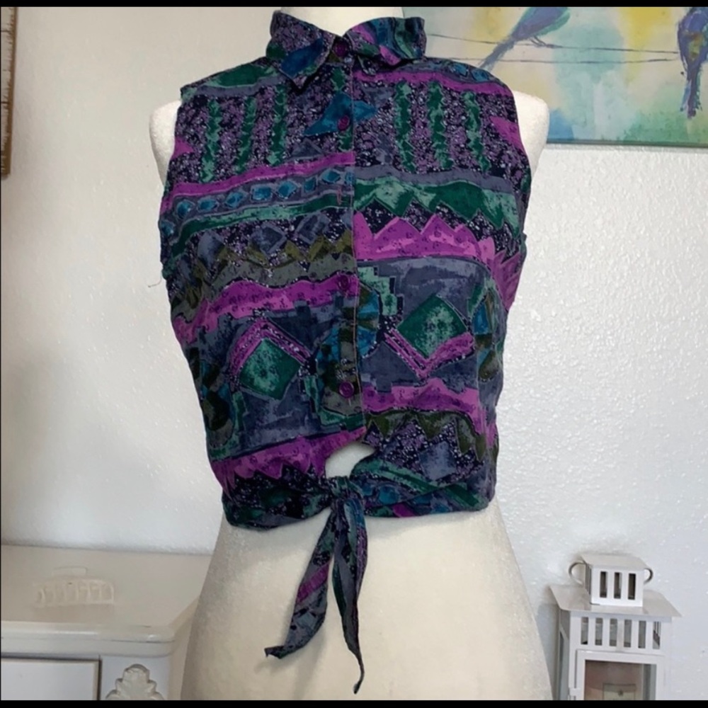 Vintage Button Up Tank Top